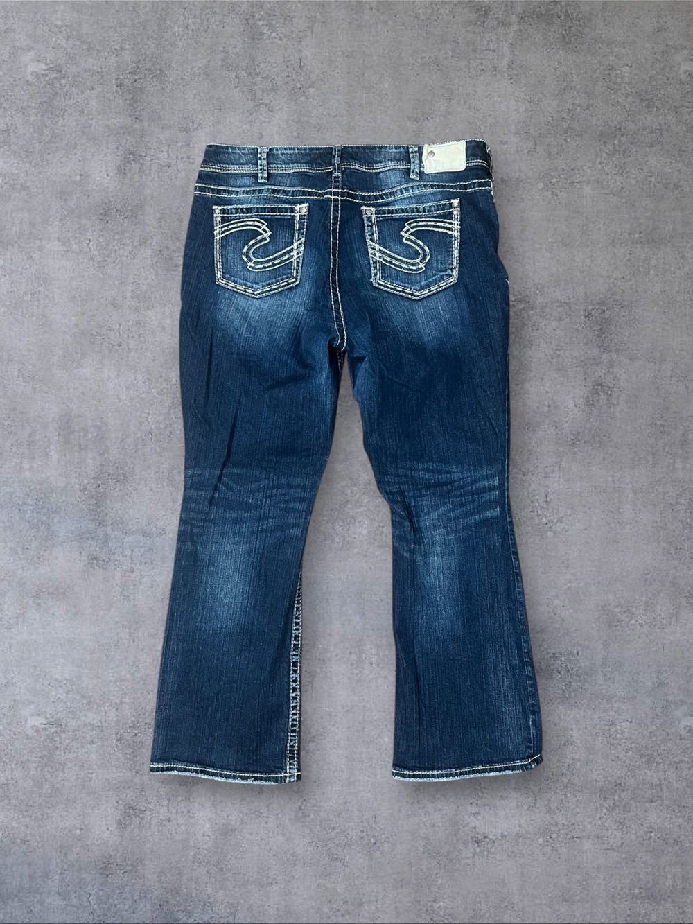 Vintage 2000s y2k Miss Me Style Silver Jeans Sz 18 Embellished Low Rise Jeans